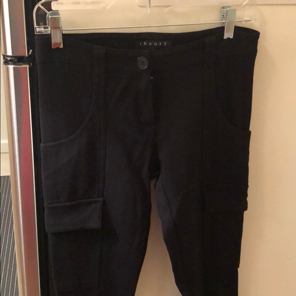 Theory Black Cargo Leggings